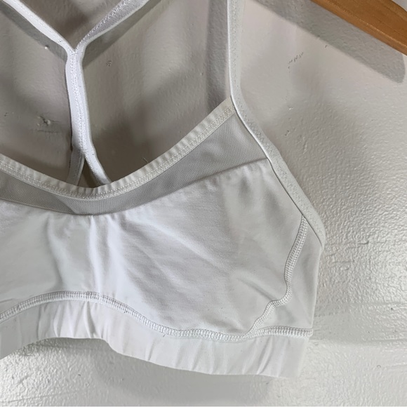 Lululemon white sports bra power Y tank top mesh yoga gym workout XS sz4 - Picture 4 of 7
